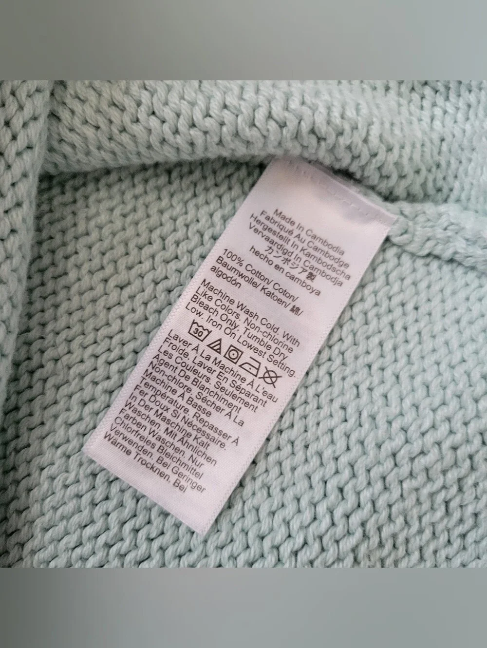 J. Crew 2025 Rollneck Sweater Pistachio Cream Green Blue Cotton XL Extra Large
